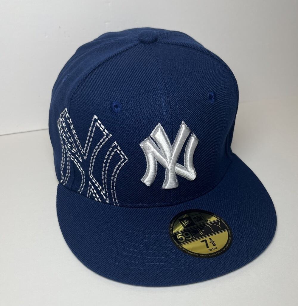New Era 59FIFTY New York Yankees Fitted Hat Size 7 3/8 Blue Cooperstown NWT